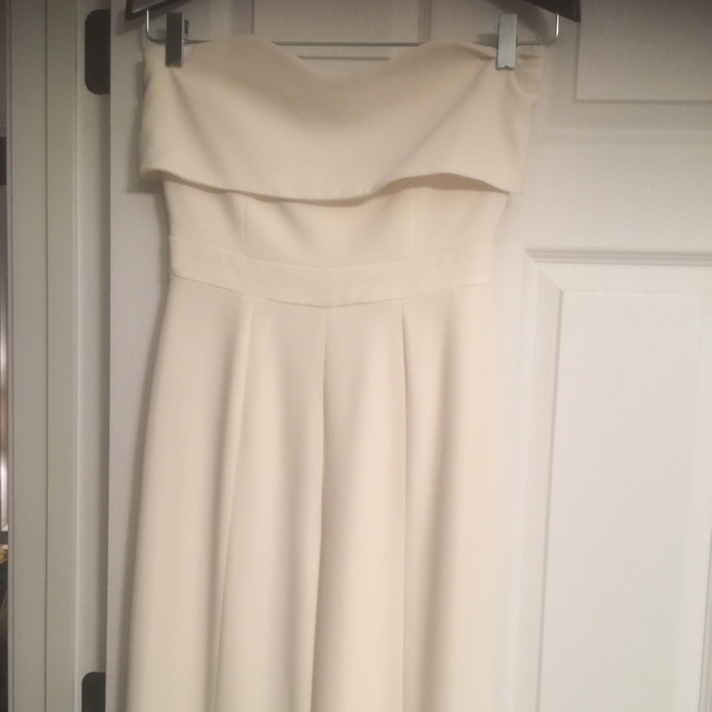 Alexis strapless cream jumpsuit
